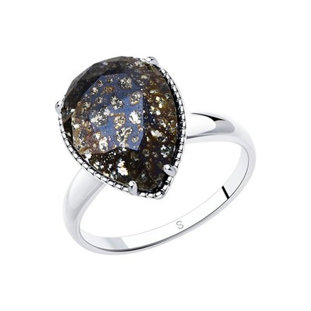 Damenring mit schwarzem Swarovski Kristall