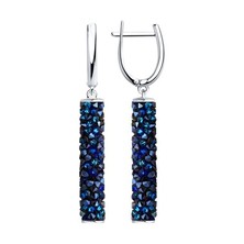 Ohrhänger mit blauen Kristallen Swarovski
