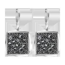 Ohrhänger mit schwarzem Swarovski Kristall