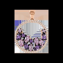 позолоченная подвеска с аметистами и фианитами