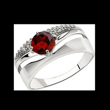 Damenring mit Rodolith und Zirkonia