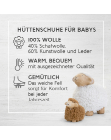 Hüttenschuhe für Babys für Mädchen aus Schafwolle