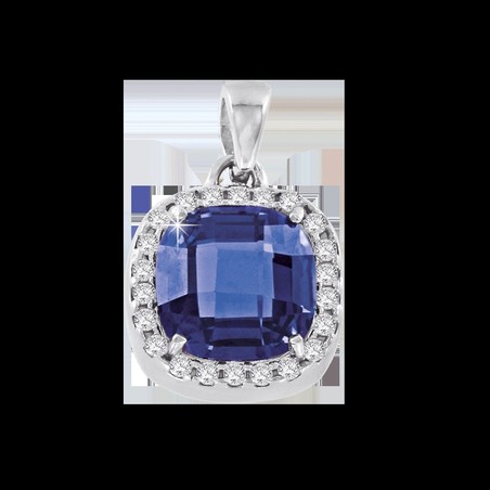 подвеска с танзанитом и фианитами