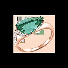 Кольцо с кварцем и фианитами