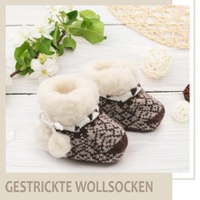 Hüttenschuhe für Babys für Mädchen aus Schafwolle