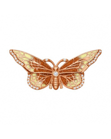 Brosche Schmetterling mit Zirkonia und Emaille