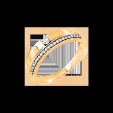 Damenring mit Brillant Gelbgold