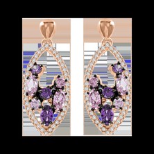 Ohrstecker vergoldet mit Amethyst und  Zirkonia