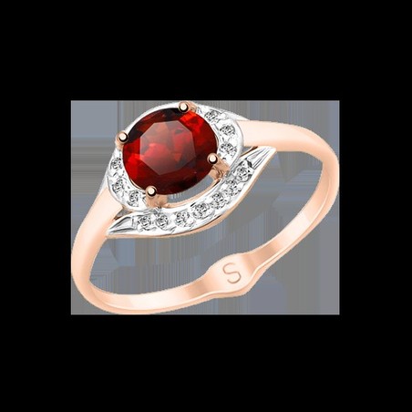 Damenring mit Granat und Zirkonia