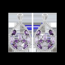 Ohrstecker rhodiniert mit Amethyst
