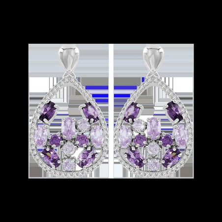 Ohrstecker rhodiniert mit Amethyst