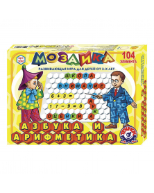 Mosaik-Spiel kyrillisches ABC und Arithmetik 104tlg