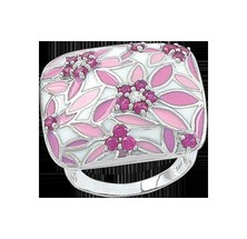 Damenring mit Emaille und Zirkonia