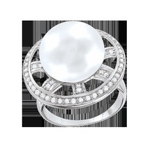 Damenring mit Perle und Zirkonia