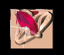 Damenring mit Rubin HTS und Zirkonia