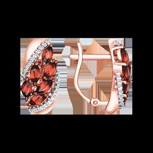 Ohrhänger mit Granat und  Zirkonia