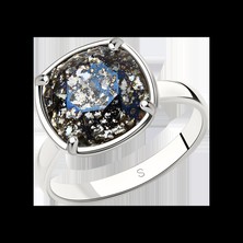 Damenring mit schwarzem Swarovski Kristall