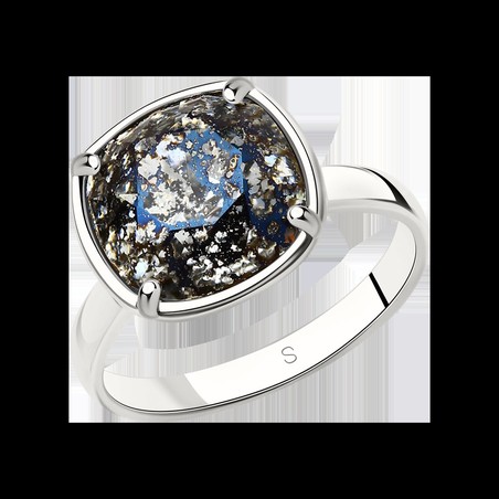 Damenring mit schwarzem Swarovski Kristall