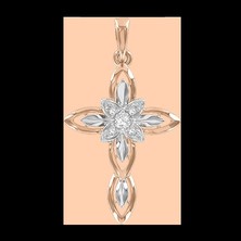 Подвеска  крест с фианитами