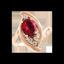 Damenring mit Rubin und Zirkonia