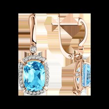 Серьги с топазами и фианитами