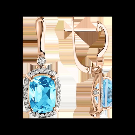 Серьги с топазами и фианитами