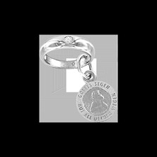 Крестильное  кольцо с фианитом