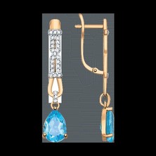 Серьги с топазами и фианитами