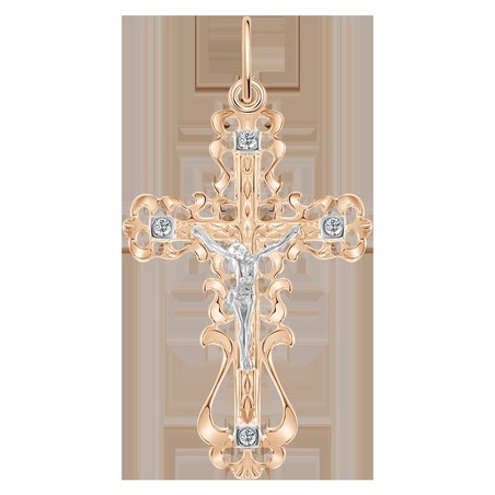 Подвеска  крест с фианитами