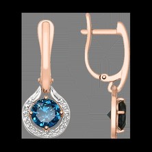 Серьги с топазами London Blue и фианитами