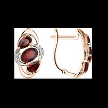 Серьги с гранатами и фианитами