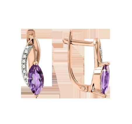 Ohrhänger mit Amethyst und Brillant