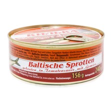 Baltische Sprotten gebraten in Tomatensauce mit Gemüse 240g