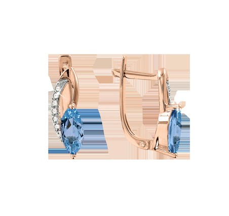 Ohrhänger mit blau Topas und Brillant