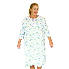 Flanellnachthemd mit 3/4 Ärmel, Größe 48/50