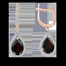 Faszinierende Ohrhänger mit Granat und Zirkonia