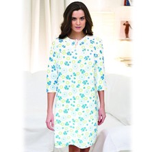 Flanellnachthemd mit 3/4 Ärmel, Größe 48/50