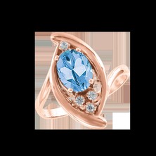 Damenring mit Topas und Zirkonia oder Brillant