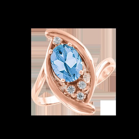 Damenring mit Topas und Zirkonia oder Brillant