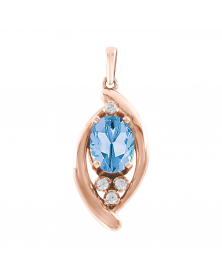 Anhänger mit blauem Topas und Zirkonia