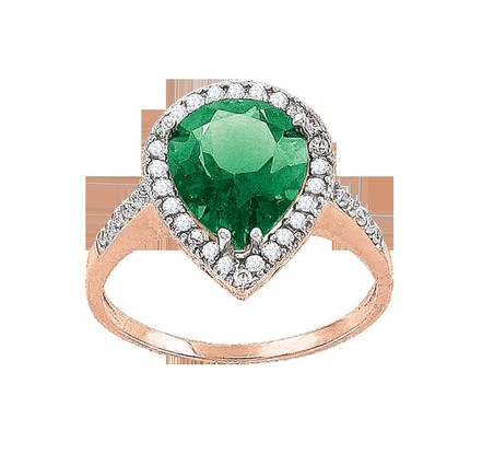 Damenring mit Smaragd und Zirkonia