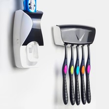Automatische Zahnpasta Spender Tubenpresse +5 Zahnbürstenhalter