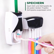 Automatische Zahnpasta Spender Tubenpresse +5 Zahnbürstenhalter