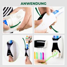 Automatische Zahnpasta Spender Tubenpresse +5 Zahnbürstenhalter