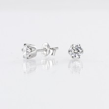 Серьги  пуссеты  с фианитами