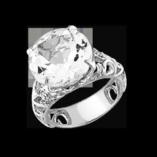 Кольцо с горным хрусталем и фианитами