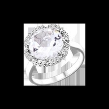 Damenring mit Kristall und Zirkonia