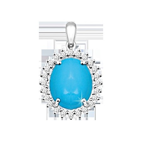 Подвеска с бирюзой и фианитами