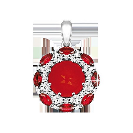 Anhänger mit Coral und Zirkonia