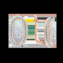 Серьги с опалами и фианитами